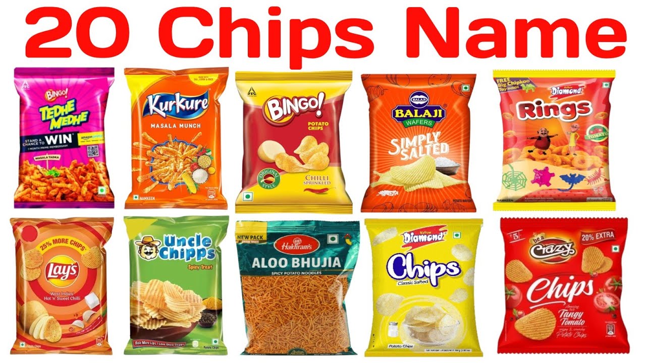 20 Famous Chips (कुरकुरे ) के नाम? बच्चों की पसंदीदा कुरकुरी लिस्ट | GK Kids Study
