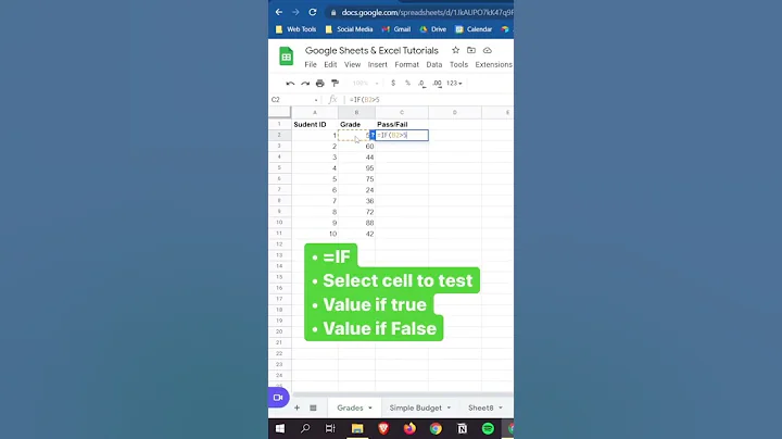 How to use the IF function in Google sheets and excel
