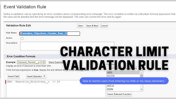 Salesforce: Character Limit Validation Rule