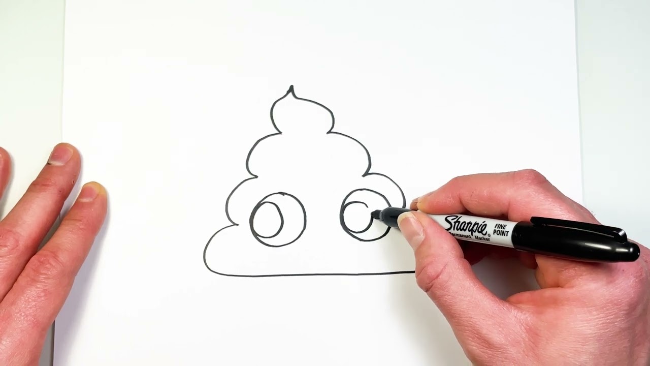 How to Draw a So Cute Poop Emoji Doodle for Kids! Easy! Kids Art