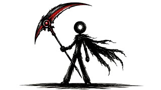 Dark Reaper Scythe Stickman Drawing Tutorial | Epic Shadow Weapon Speed Drawing | Fantasy Art