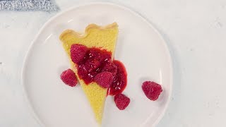 Buttermilk Pie with Raspberry Drizzle - Savory