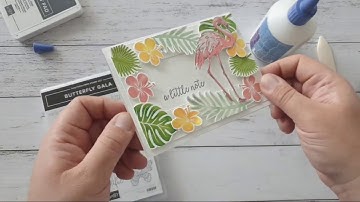 Stampin Up! Topical Chic Flamingo Floating Frame Card