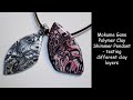 Mokume gane polymer clay pendant - testing different thickness of clay
