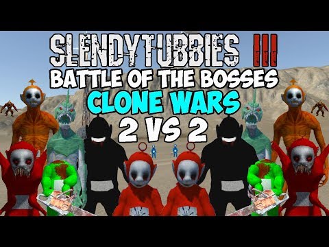 GO TINKY GO, SLENDYTUBBIES 3 BATTLE OF THE BOSSES CLONE WARS 2 VS 2