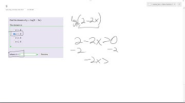 Find the domain of y = log(2 - 2x)