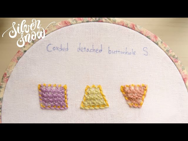[프랑스 자수] 코디드 디테치드 버튼홀 corded detached buttonhole stitch, hand embroidery stitch tutorial