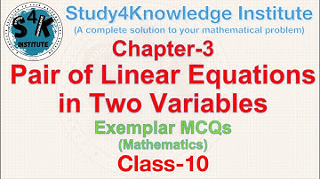 Pair of Linear Equation in two variables Exemplar MCQs Class-10 | Chapter-3 | CBSE NCERT Mathematics
