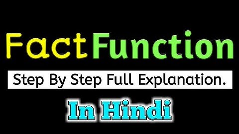 How To Use Fact Function | Excel | Spreadsheet | Cal C |