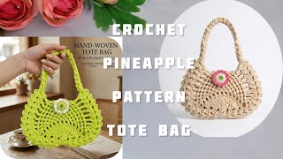 How to Crochet a 🍍 Pineapple Pattern Tote Bag | Step-by-Step Guide