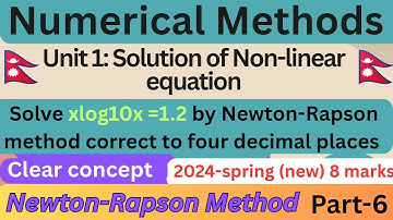 Numerical Methods # Newton-Rapson methods # solution of Non-linear equation # in Nepali language 