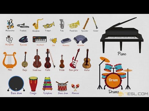 Musical Instruments Names: Useful List of Musical Instruments in English with Pictures