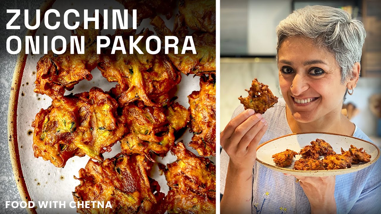 ONION and ZUCCHINI pakora - easy crispy snack!
