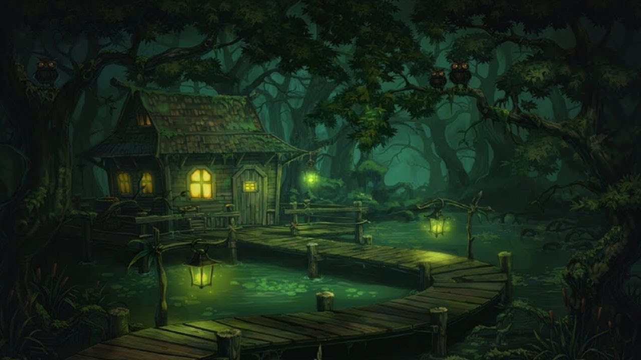 Relaxing Sleep Sounds (Swamp Sounds At Night) - Frogs, Crickets, Light Rain, Nature Sounds, One Hour