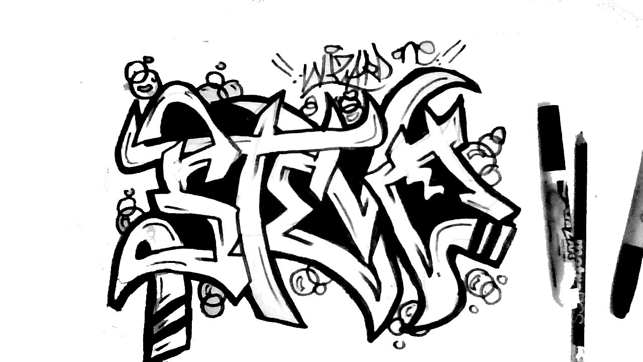 How to Draw Graffiti Name STEVE - Tutorial -Requested By A ...
