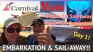 Carnival Vista Day-1 Embarkation | 1st Port Canaveral Sail-Away!! | JiJi Asian Kitchen!