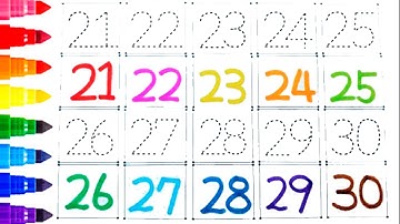 그림자 점선을 따라서 21부터 30까지 숫자 써보아요. |한번 더 따라 쓰기 | 숫자배우기