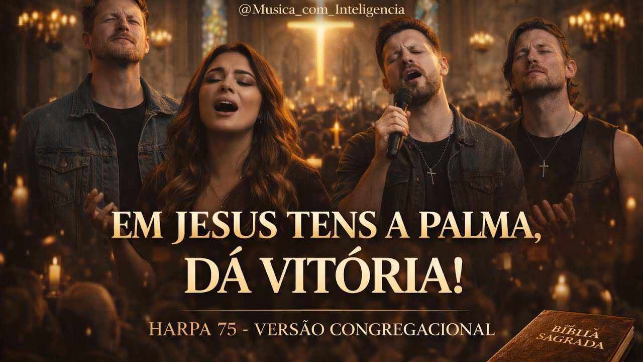 **A VITÓRIA É SUA! 🙌 Hino 75 Harpa Cristã - Em Jesus Tens a Palma (Versão Congregacional)**