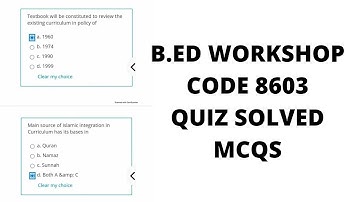 B.ed Workshop Code 8603 Quiz Solved Mcqs | B.ed workshop 8603 quiz answers |