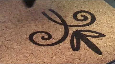 Laser engraving on rubber cork yoga mat ~
