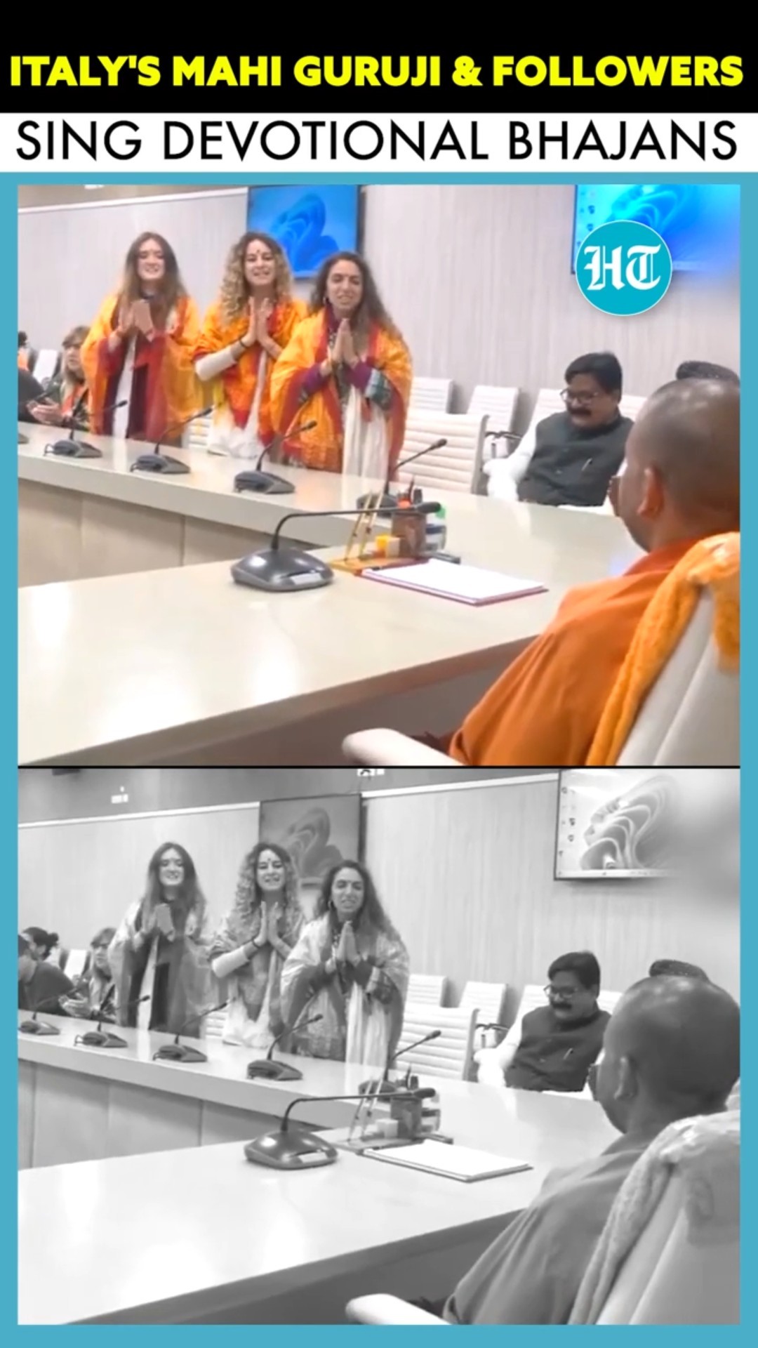Italy's Mahi Guruji \u0026 Followers Sing Devotional Bhajans For CM Yogi Adityanath In Lucknow