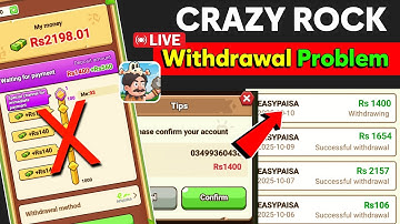 Crazy Rock App Withdraw Problem Fix | Crazy Rock Withdraw pending solution