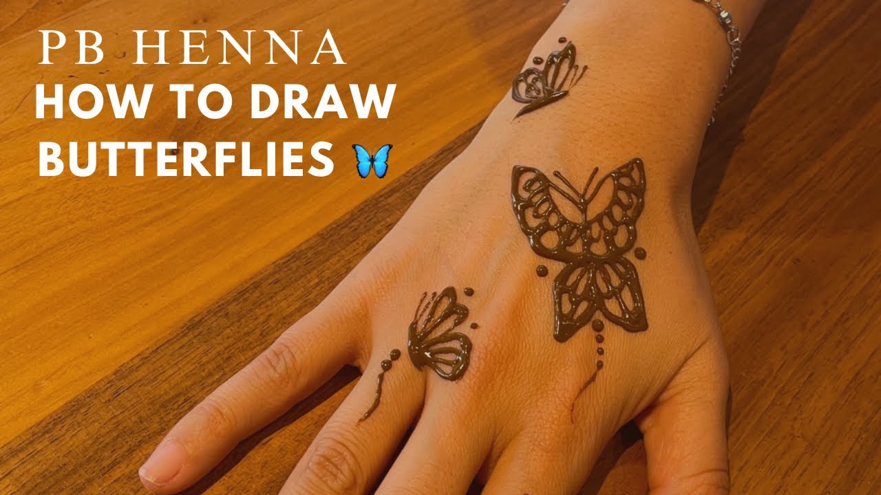 How to draw butterflies 🦋 Easy and simple henna Mehndi butterfly 🦋