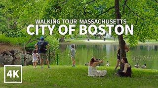 [4K] BOSTON TRAVEL - Boylston Street & Public Garden, Massachusetts, USA, Travel - 4K UHD