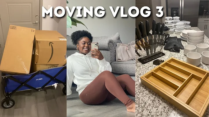 MOVING VLOG 3 | Amazon Kitchen Haul, Cleaning + Pu...