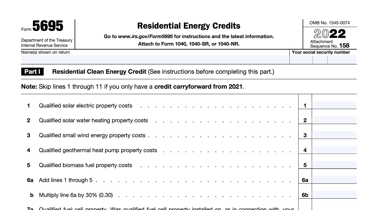 IRS Form 5695 walkthrough (Residential Energy Upgrades) - YouTube IRS Form 5695 walkthrough (Residential Energy Upgrades) - YouTube