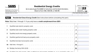 IRS Form 5695 walkthrough (Residential Energy Upgrades)