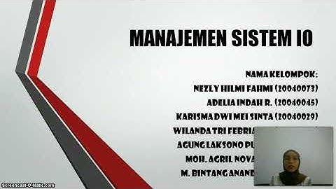 PEMBELAJARAN MENGENAI MANAJEMEN SISTEM OI(INPUT OUTPUT)