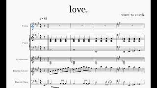 wave to earth - love. (sheet music for Concert Band)
