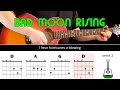 Easy play along series - BAD MOON  RISING - Acoustic guitar lesson (with chords & lyrics) - CCR