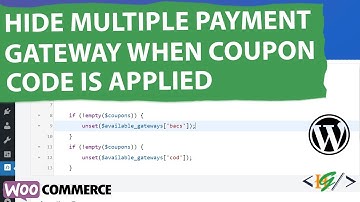 How to Hide Multiple Payment Methods if Coupon Code is Applied in WooCommerce Checkout in WordPress