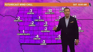 Iowa weather update: Subzero wind chills are expected for Saturday morning