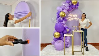 Como hacer un Arco de Globos e instalarlo en un Panel –   Balloon Garland On Backdrop
