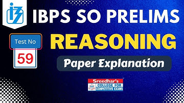 IBPS SO 2022 PRELIMS MOCK TEST NO-59 | REASONING PRACTICE SET WITH IMPORTANT QUESTIONS