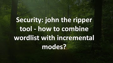 Security: john the ripper tool - how to combine wordlist with incremental modes?