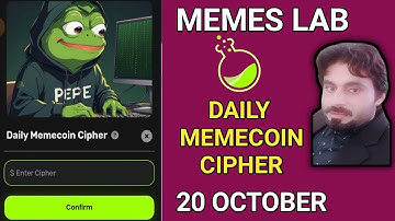 20 OCTOBER MEMES LAB DAILY MEMECOIN CIPHER | MEMECOIN CIPHER TODAY 20 OCTOBER | MEMES LAB CIPHER