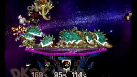 Super Smash Bros Melee Debug Menu - 10 Donkey Kong vs. 10 Giga Bowser