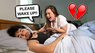 NOT WAKING UP PRANK ON GIRLFRIEND!!