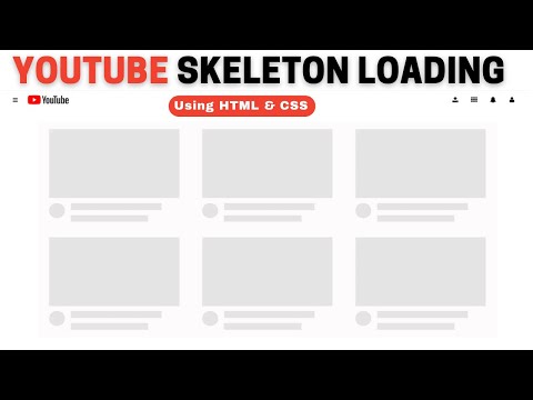 YouTube Skeleton Loading  Using HTML And CSS  | YouTube Loader |