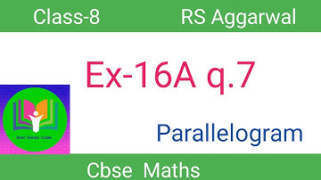 Exercise 16A question 7 Class 8 maths | RS Aggarwal