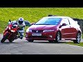 Honda Civic Type R vs. CBR 1000RR #TBT - Fifth Gear