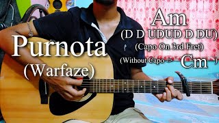 Video thumbnail of "Purnota | Warfaze | Easy Guitar Chords Lesson+Cover, Strumming Pattern, Progressions..."