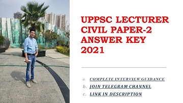 UPPSC Polytechnic Lecturer 2021 Exam Civil Engineering Solution|Paper-2 Answer