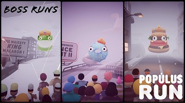 POPULUS RUN | ALL BOSS RUNS : KING MACARON 1, PRINCE DONUT 2, BURGER 3 The Mad King | Apple Arcade