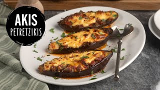 Greek Stuffed Eggplants - Papoutsakia Akis Petretzikis