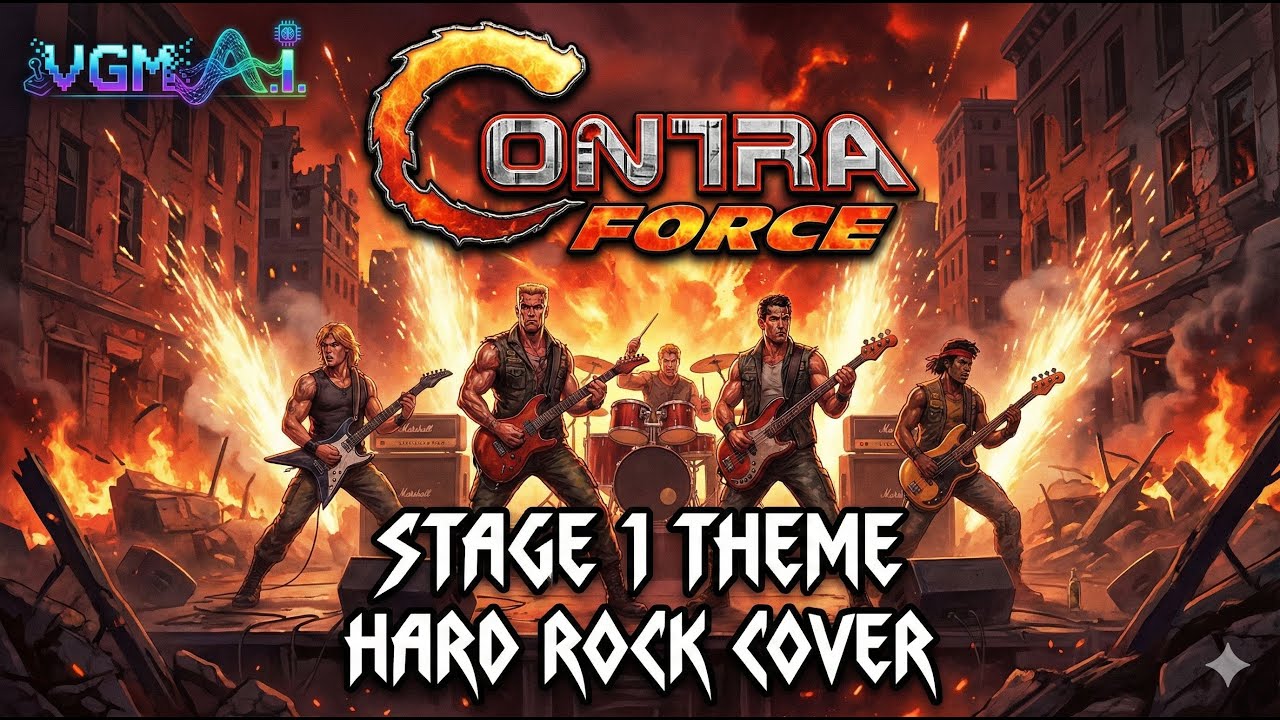 Contra Force (NES) - Stage 1 Theme [Hard Rock Remix] | AI Cover
